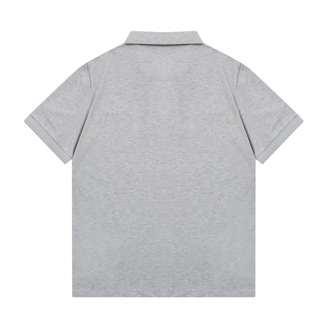 BURBERRY Classic Lo GO ， Retro Same Style Polo Versatile : Gray Size：M-2XL